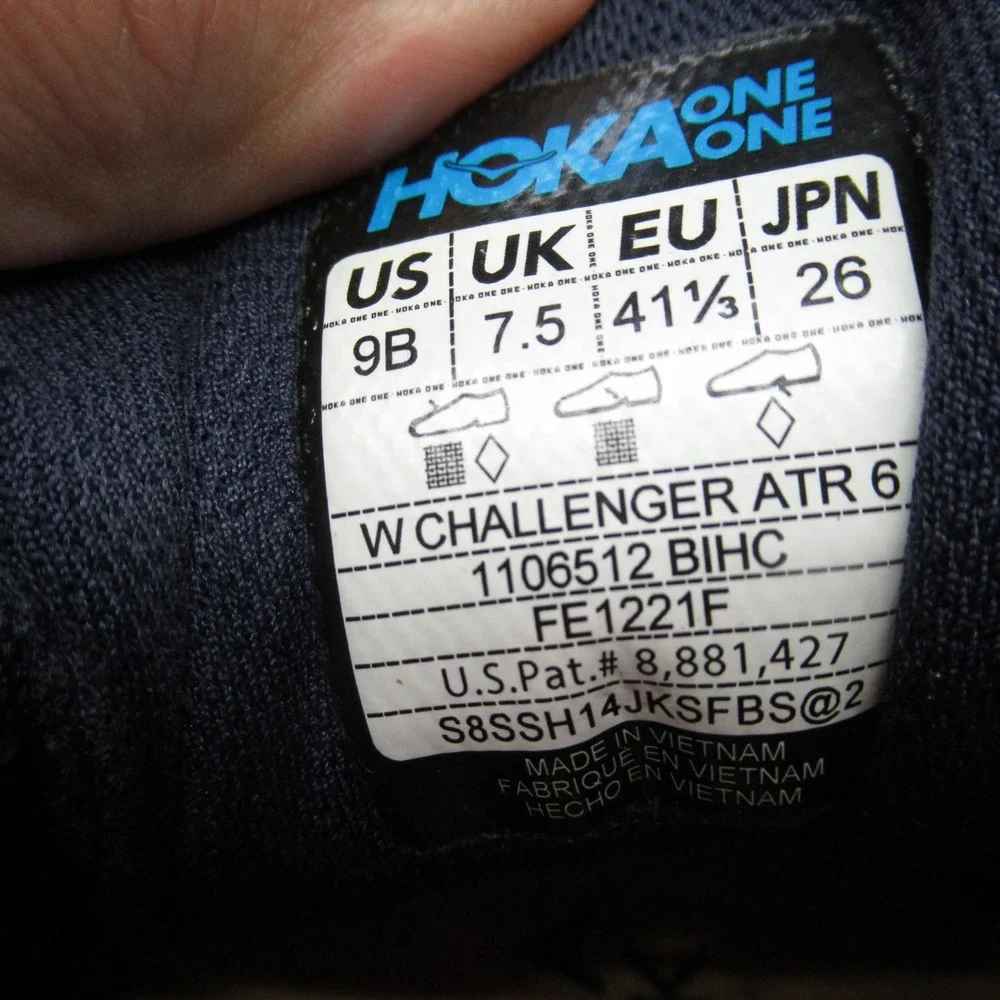 Hoka Running Shoes Womens 9 B Blue Challenger ATR 6 Lightweight Lace-Up Athletic